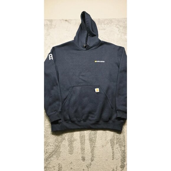 Carhartt Other - Carhartt Original Fit Hooded Sweatshirt‎ Mens XL Navien Blue Logo Fleece